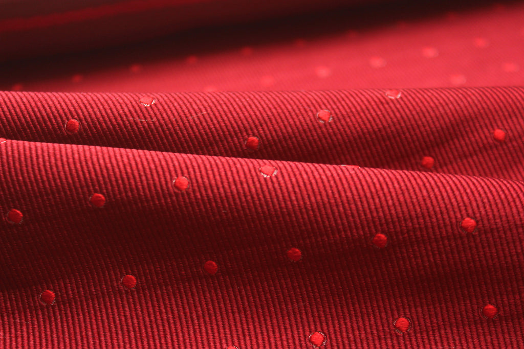 Polka Dot Red Silk Fabric