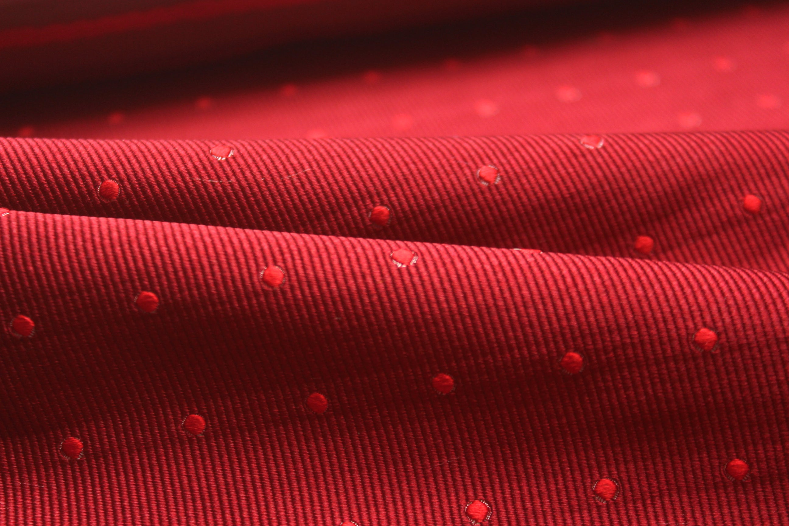 Polka Dot Red Silk Fabric