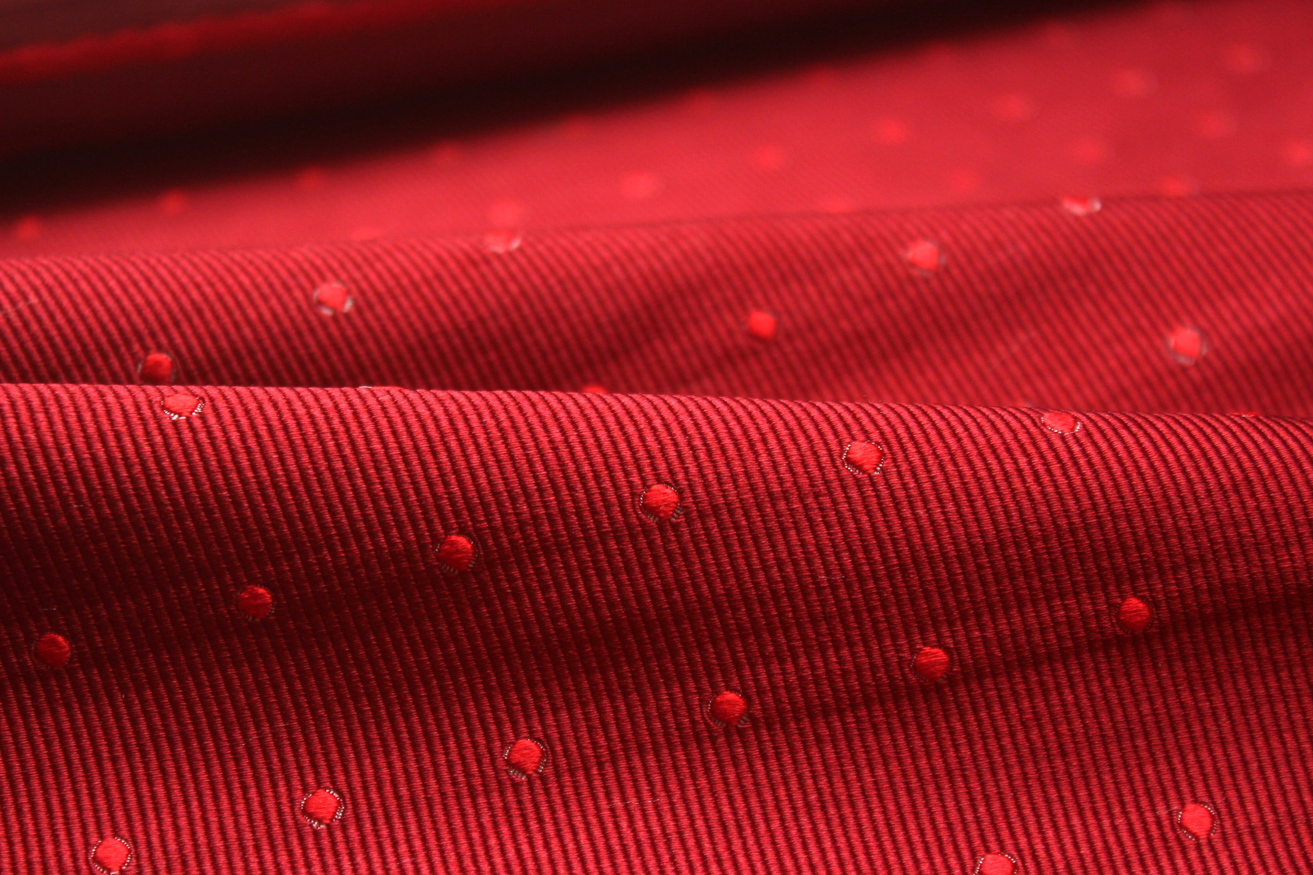 Polka Dot Red Silk Fabric