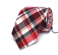 Load image into Gallery viewer, Red White Plaid Necktie
