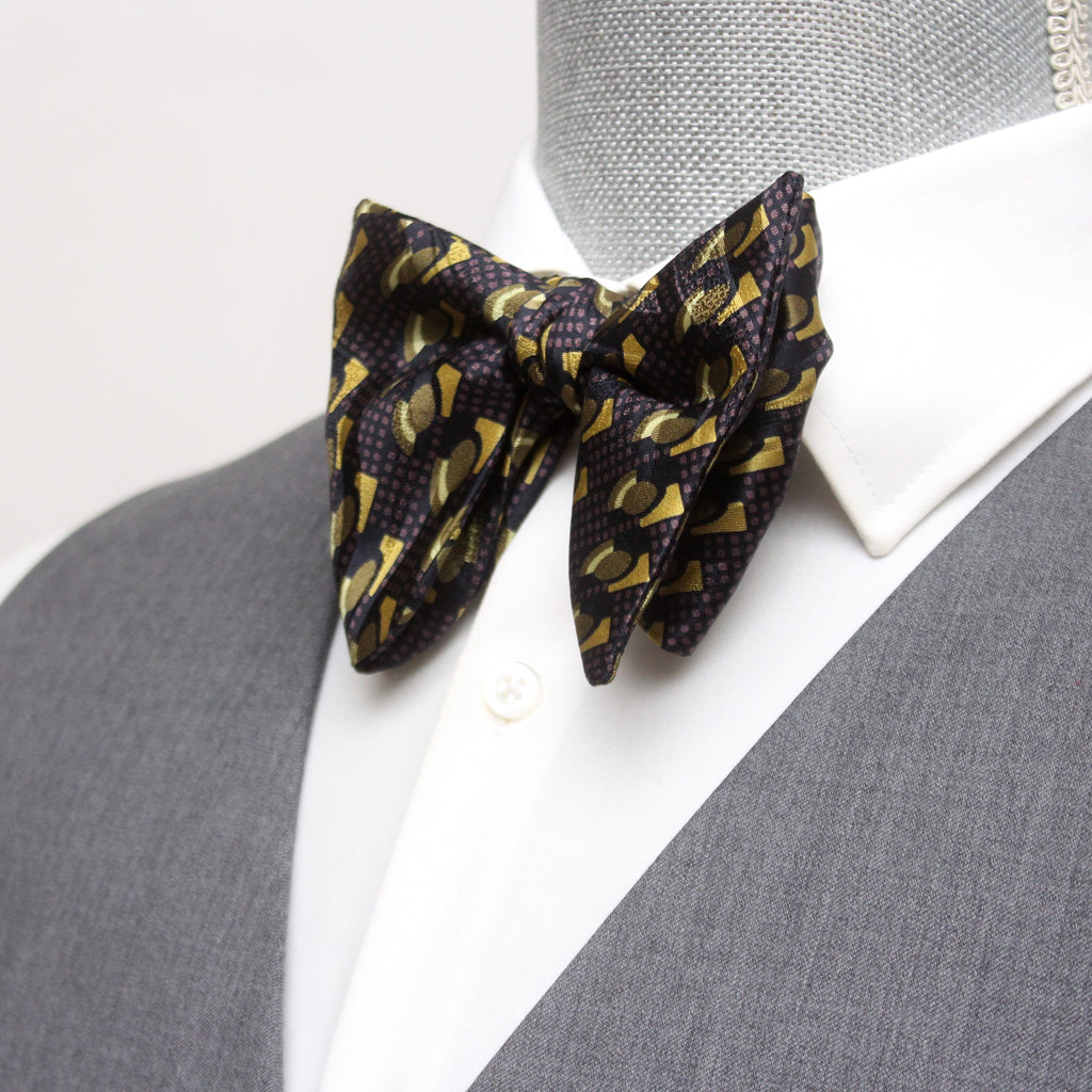 Brown Big Butterfly Silk Bow Tie
