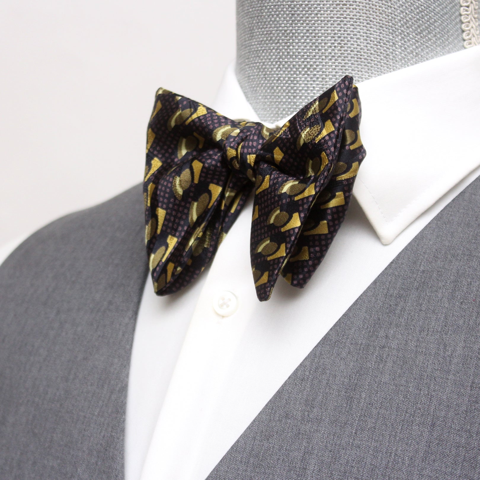 Brown Big Butterfly Silk Bow Tie