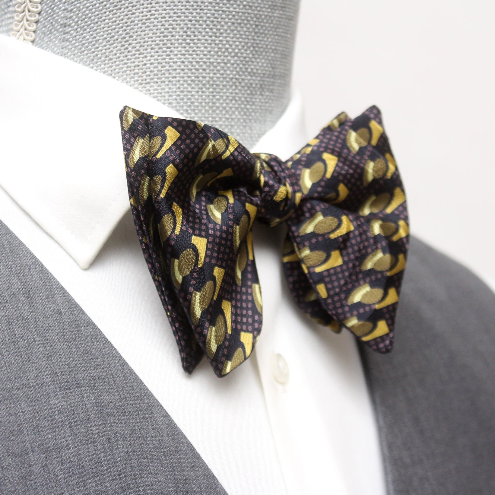 Brown Big Butterfly Silk Bow Tie