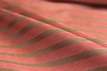 Load image into Gallery viewer, Coral Grey Stripe Silk Fabric
