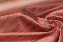 Load image into Gallery viewer, Coral Grey Stripe Silk Fabric

