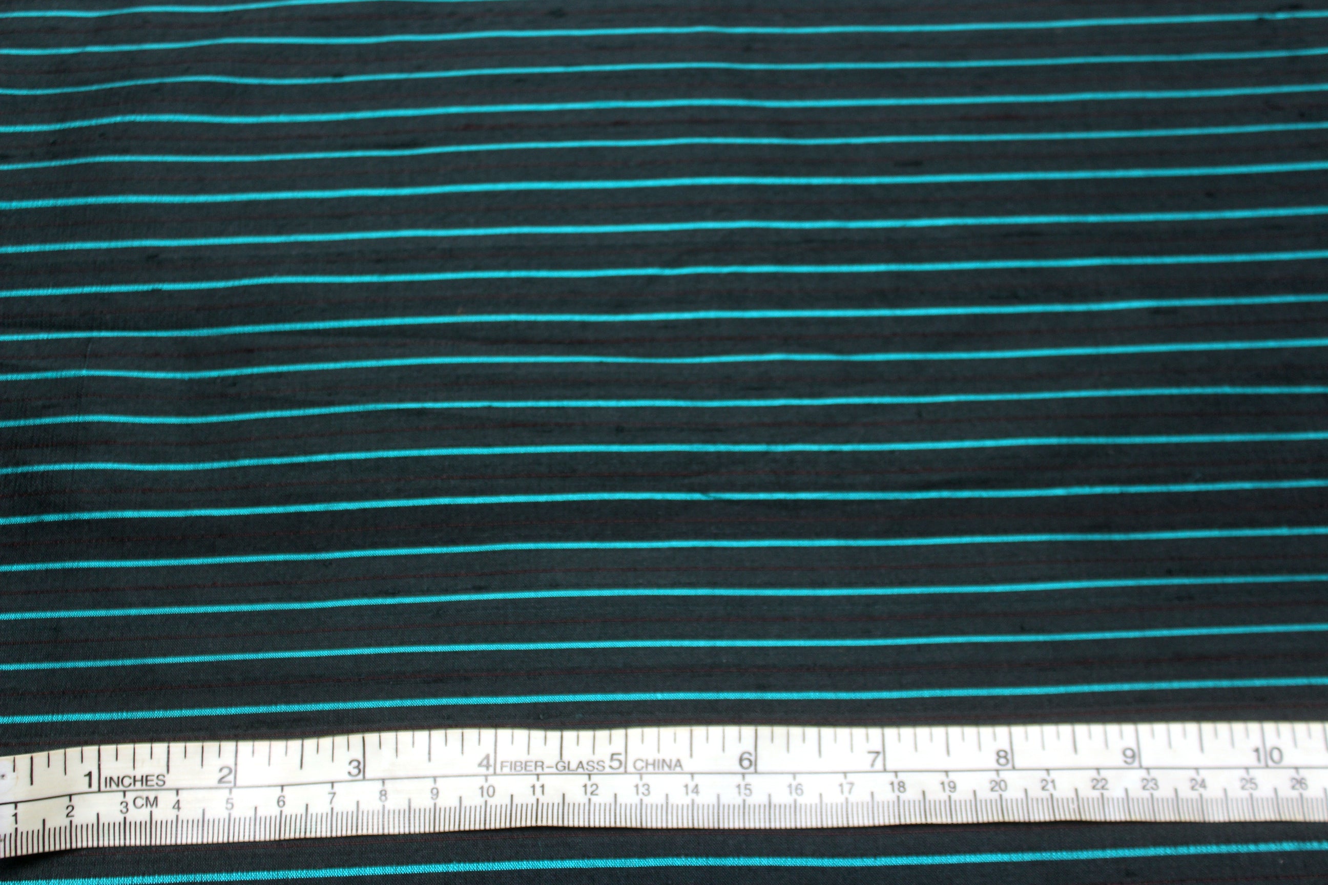 Grey Green Stripe Dupioni Silk Fabric