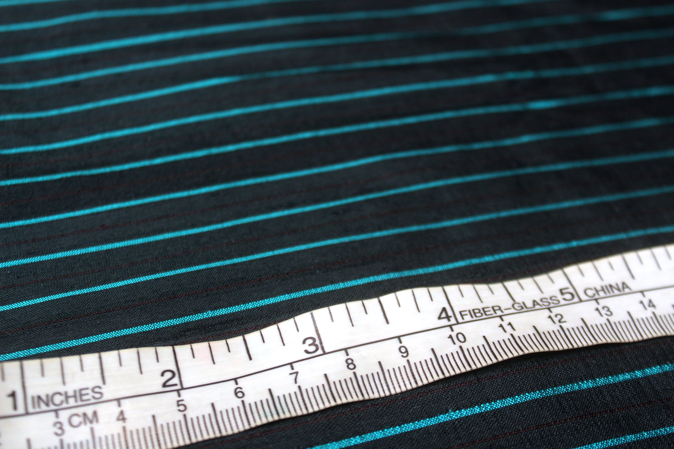 Grey Green Stripe Dupioni Silk Fabric