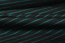 Load image into Gallery viewer, Grey Green Stripe Dupioni Silk Fabric

