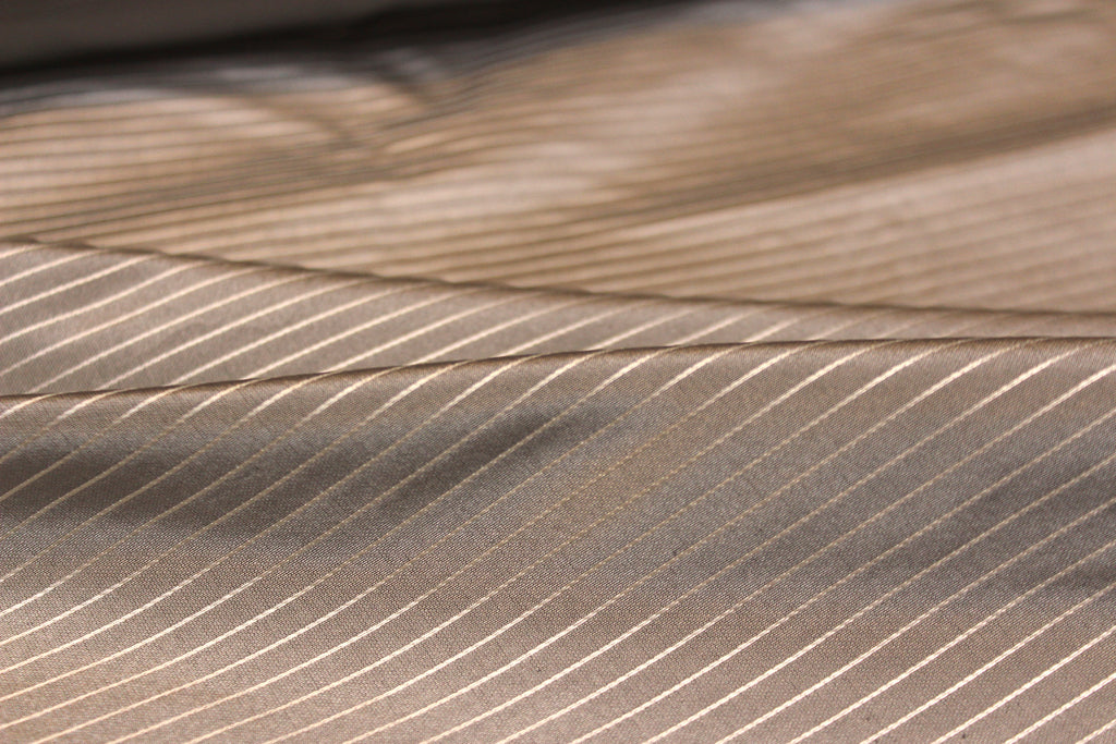 Grey Stripe Silk Fabric