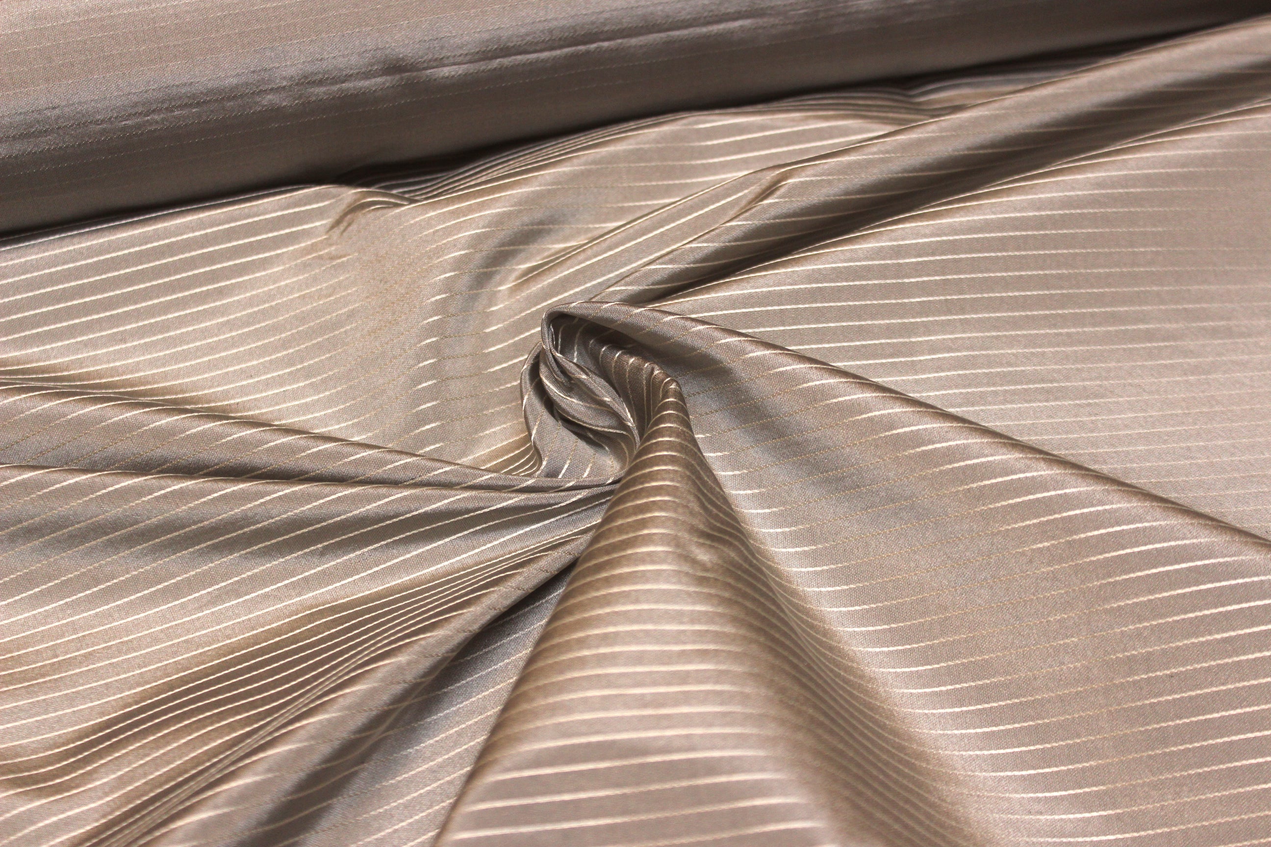 Grey Stripe Silk Fabric