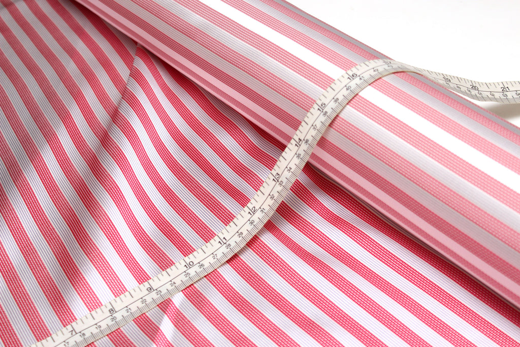 Pink Striped Italian Silk Fabric