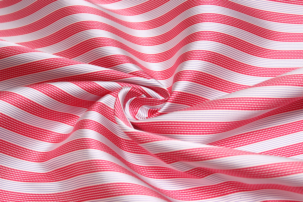 Pink Striped Italian Silk Fabric