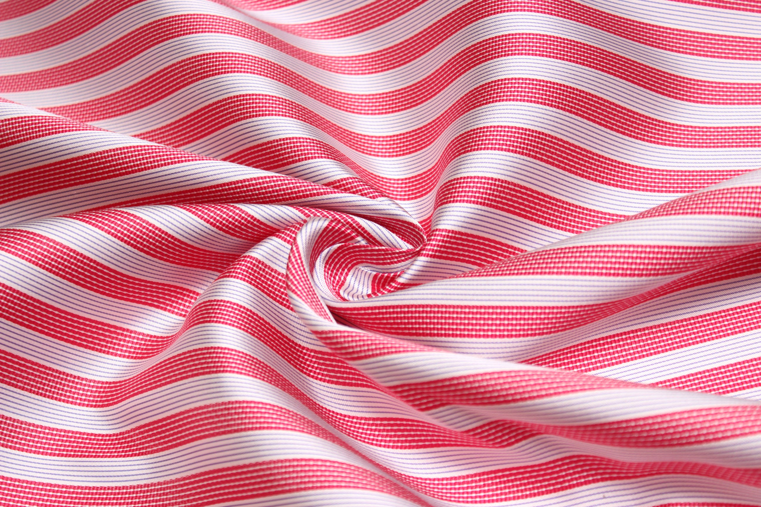 Pink Striped Italian Silk Fabric