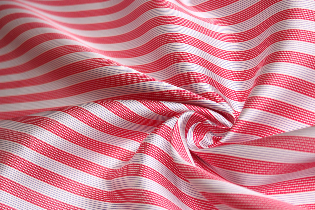 Pink Striped Italian Silk Fabric