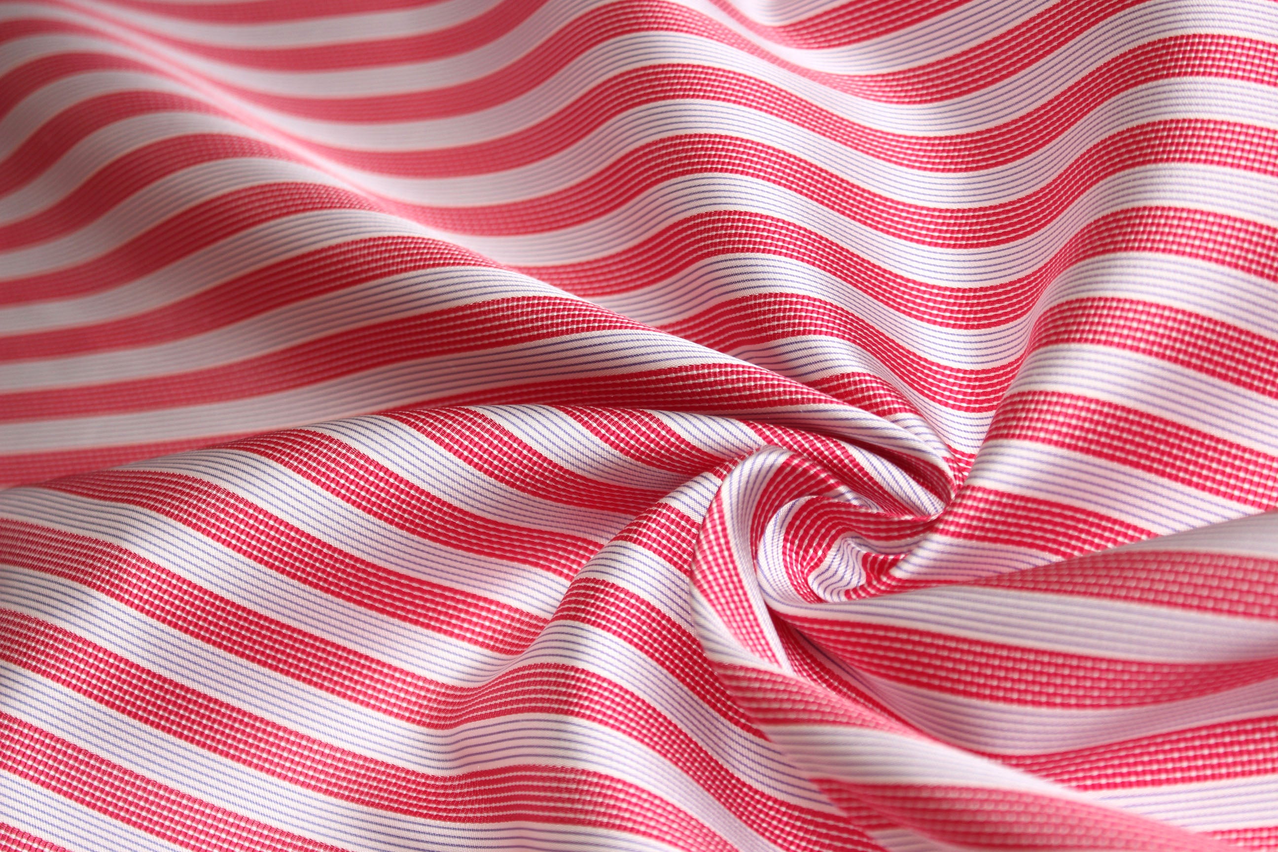 Pink Striped Italian Silk Fabric