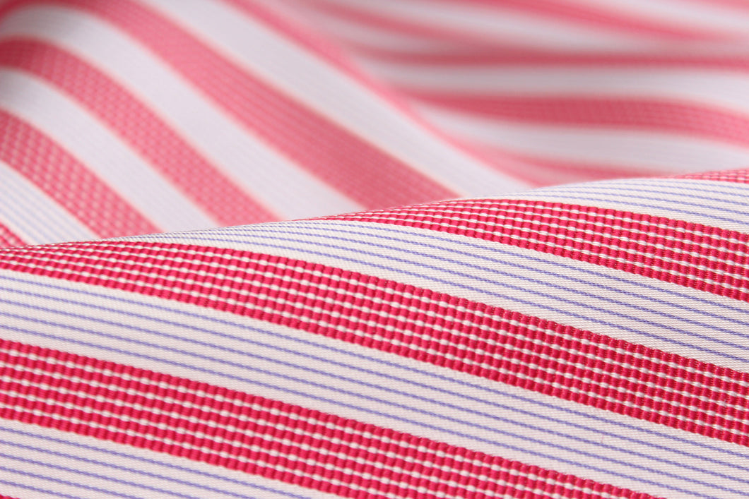 Pink Striped Silk Fabric