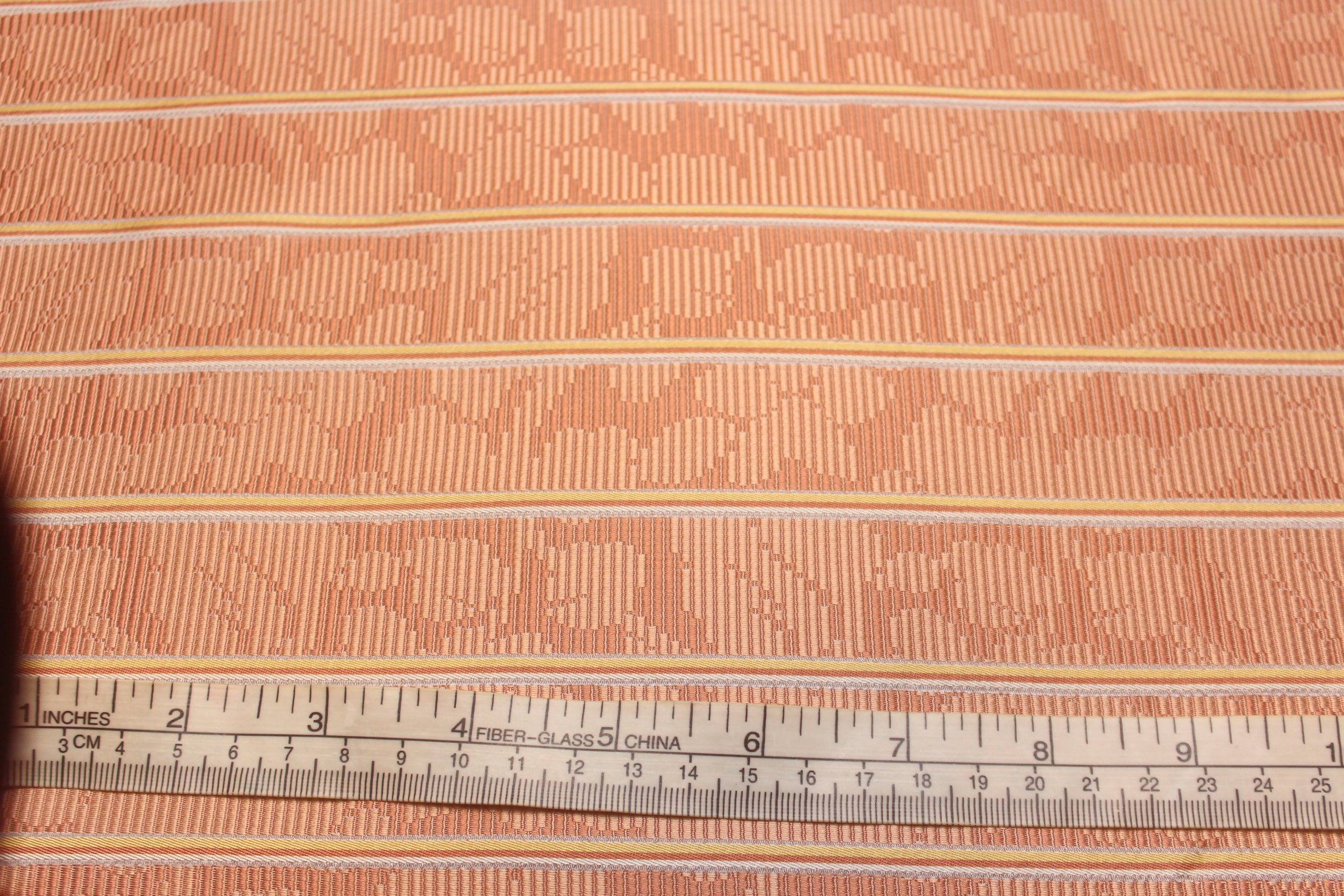Orange Stripe Silk Fabric