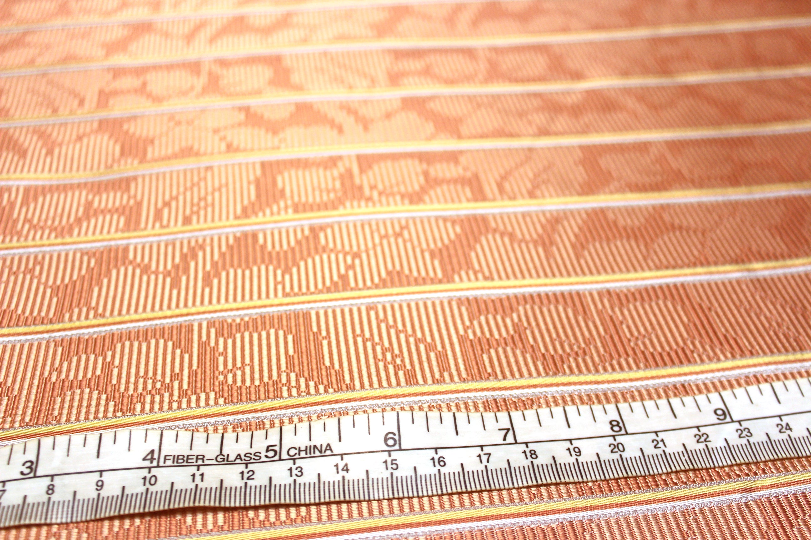 Orange Stripe Silk Fabric
