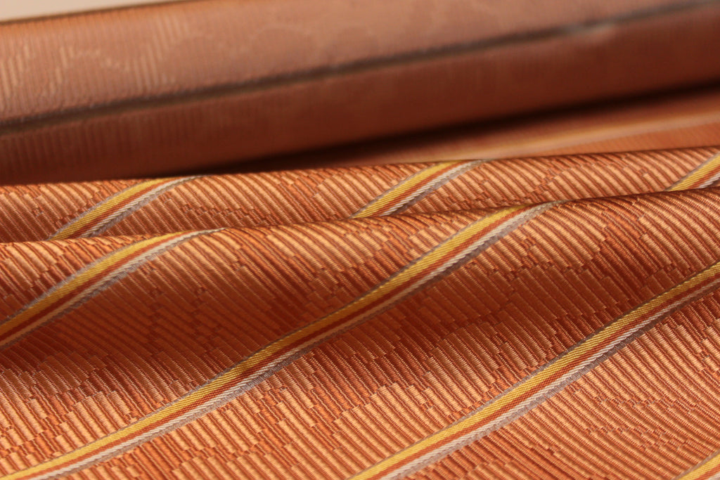 Orange Stripe Silk Fabric