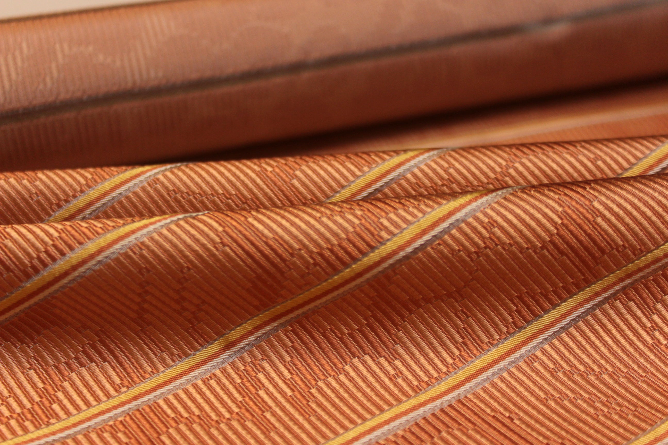 Orange Stripe Silk Fabric
