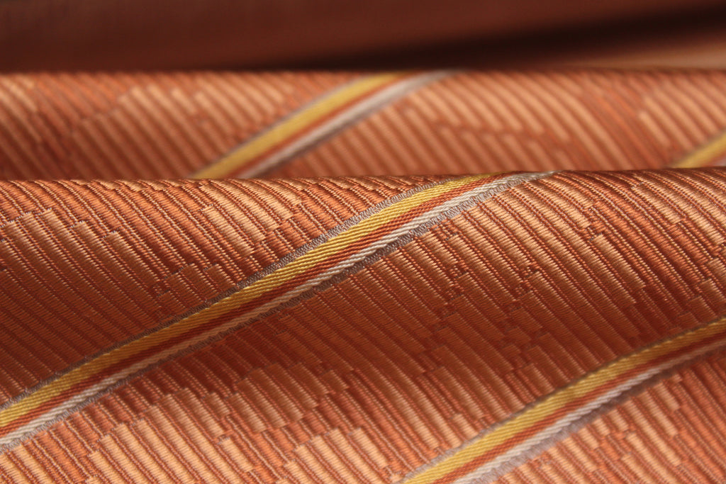 Orange Stripe Silk Fabric