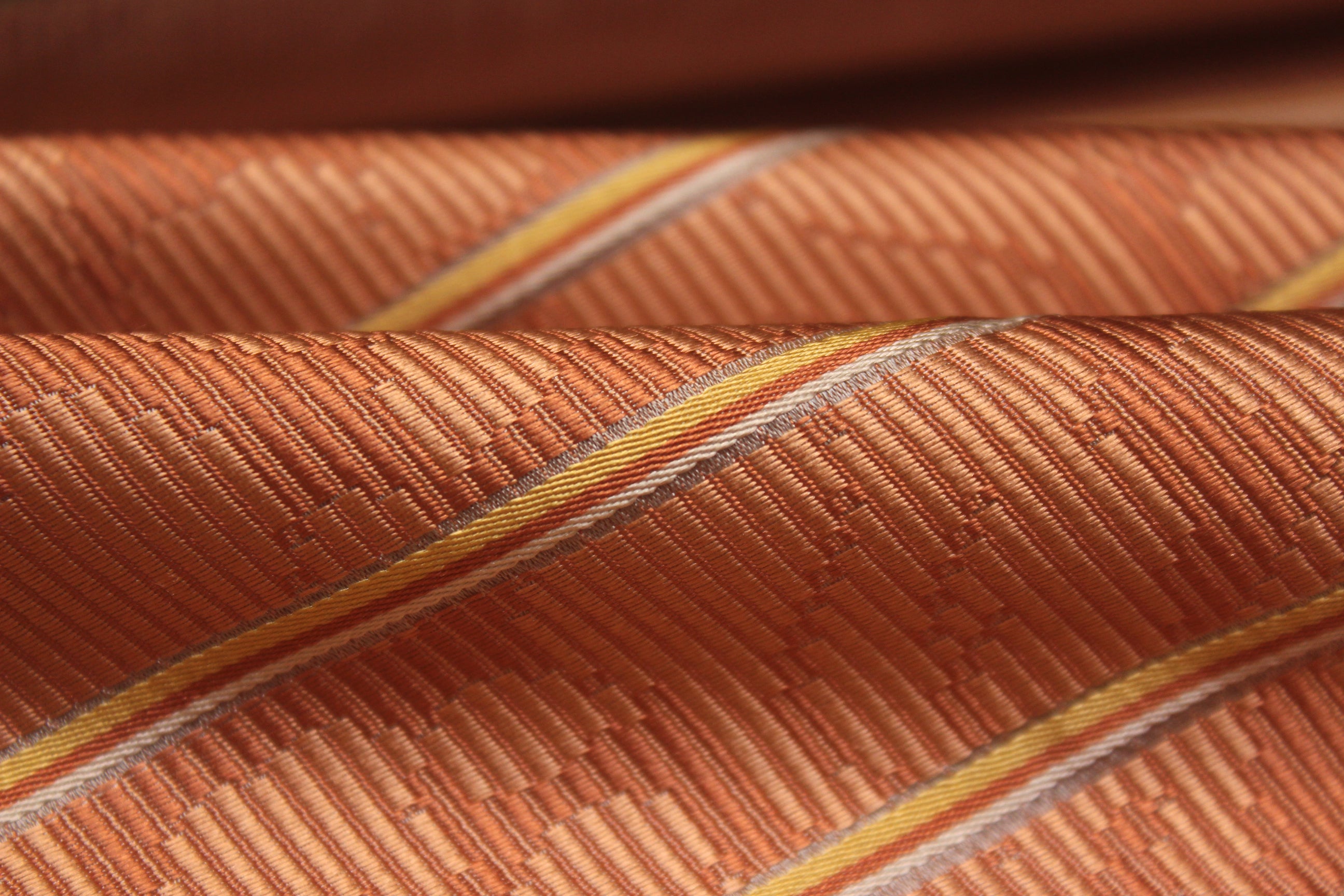 Orange Stripe Silk Fabric