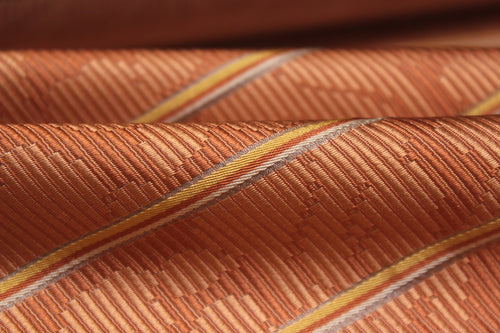 Orange Stripe Silk Fabric