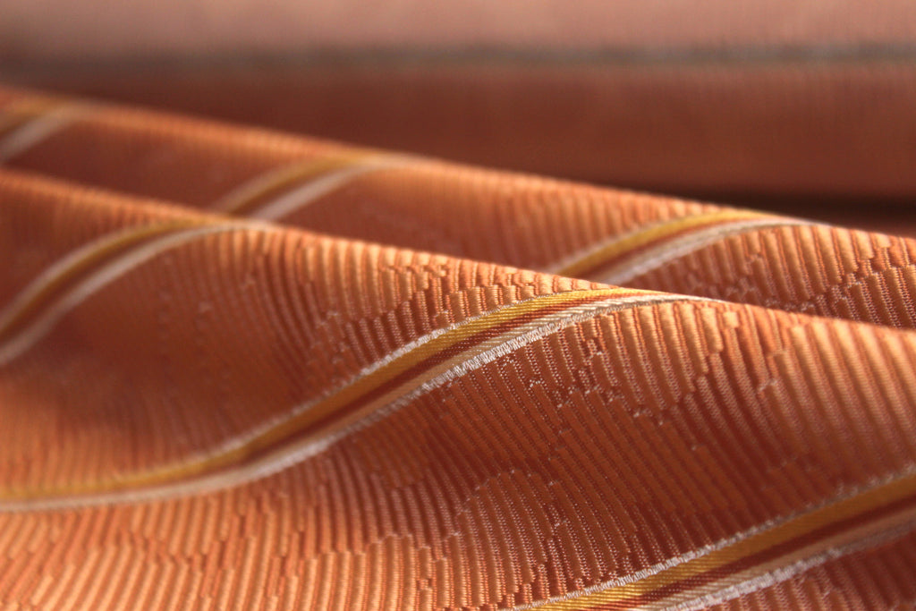 Orange Stripe Silk Fabric