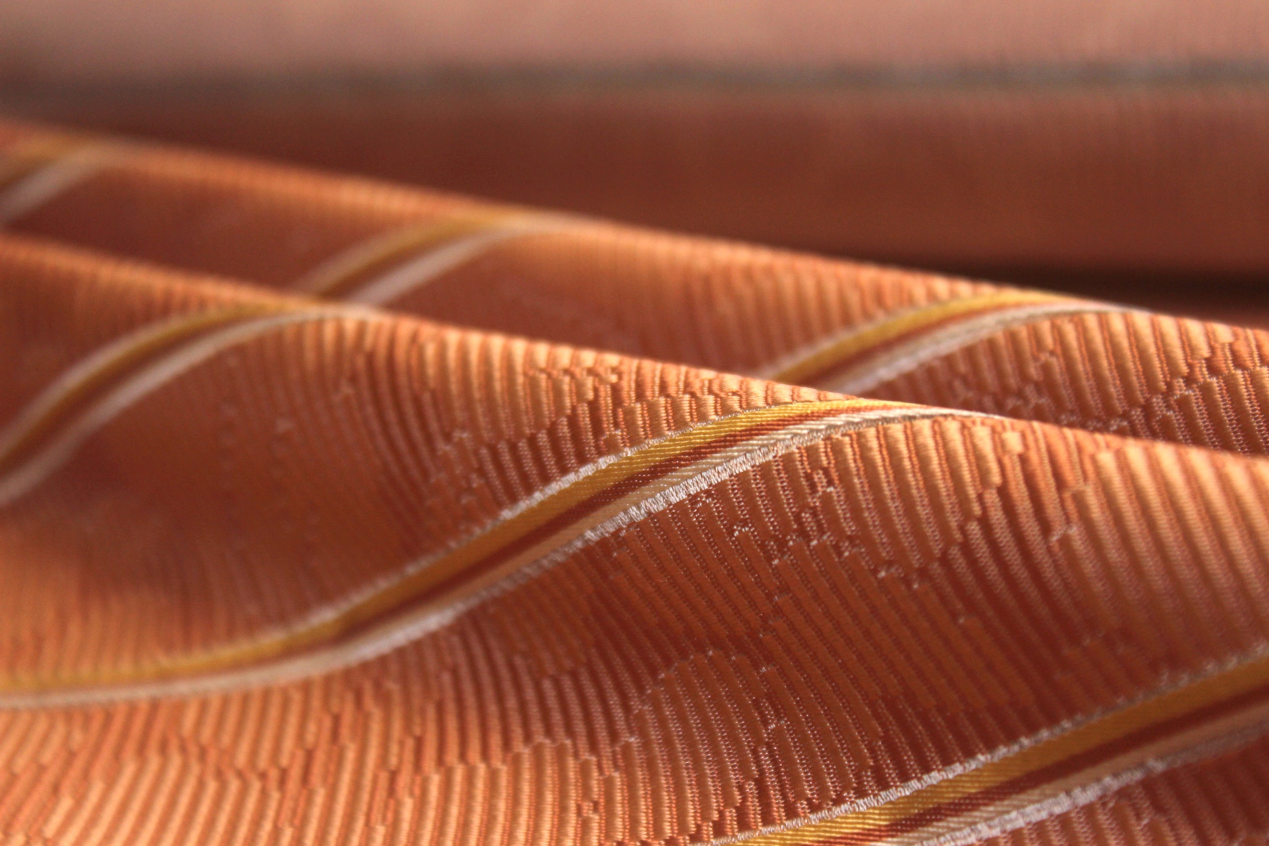 Orange Stripe Silk Fabric