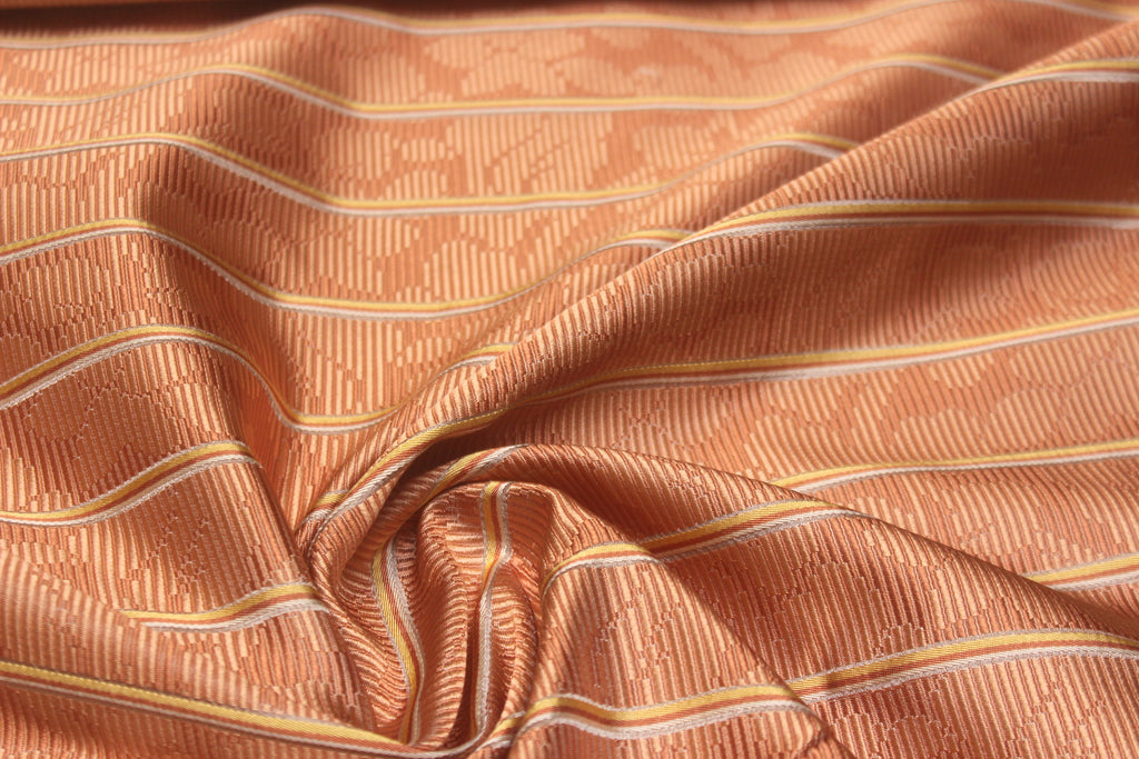 Orange Stripe Silk Fabric