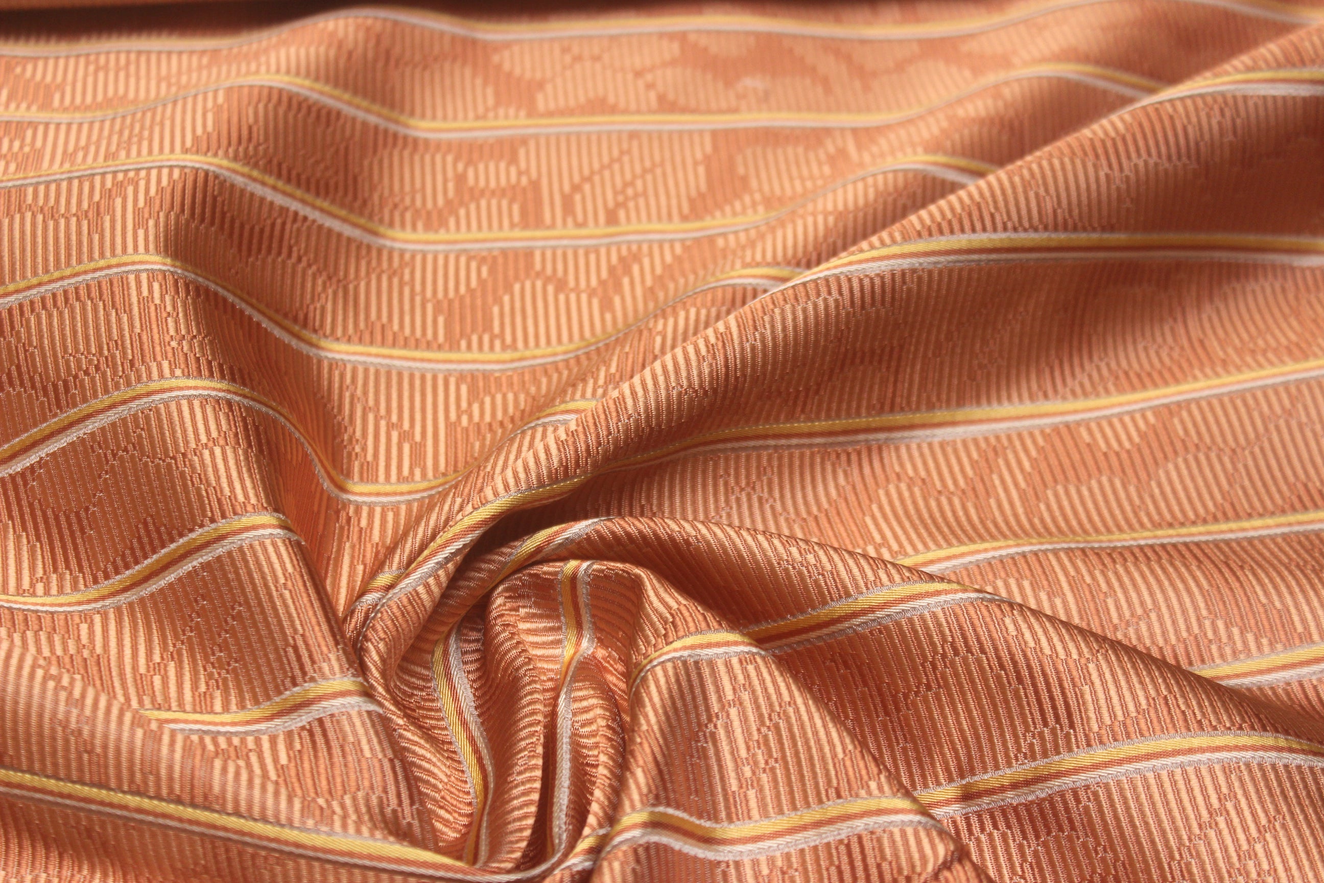 Orange Stripe Silk Fabric