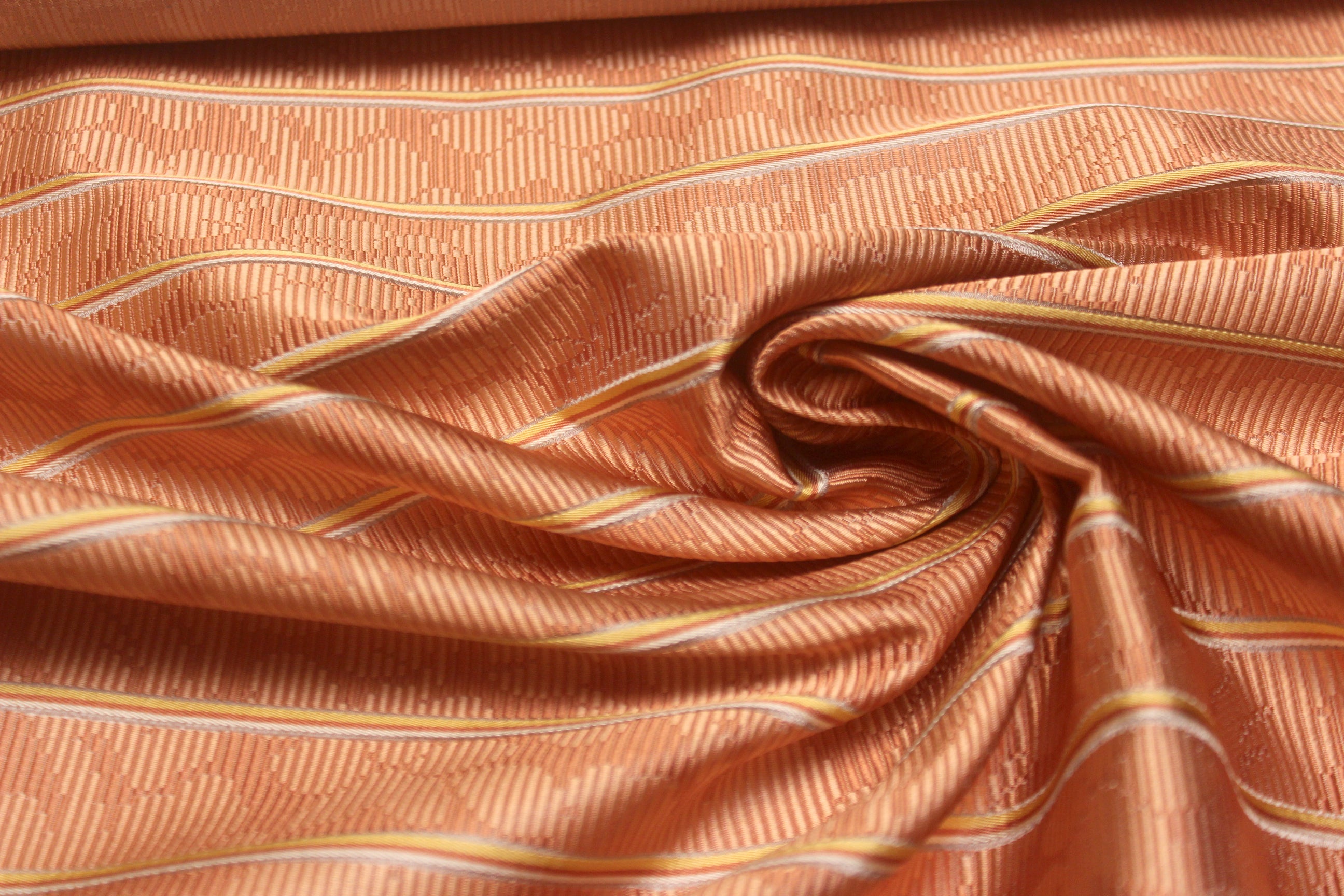 Orange Stripe Silk Fabric
