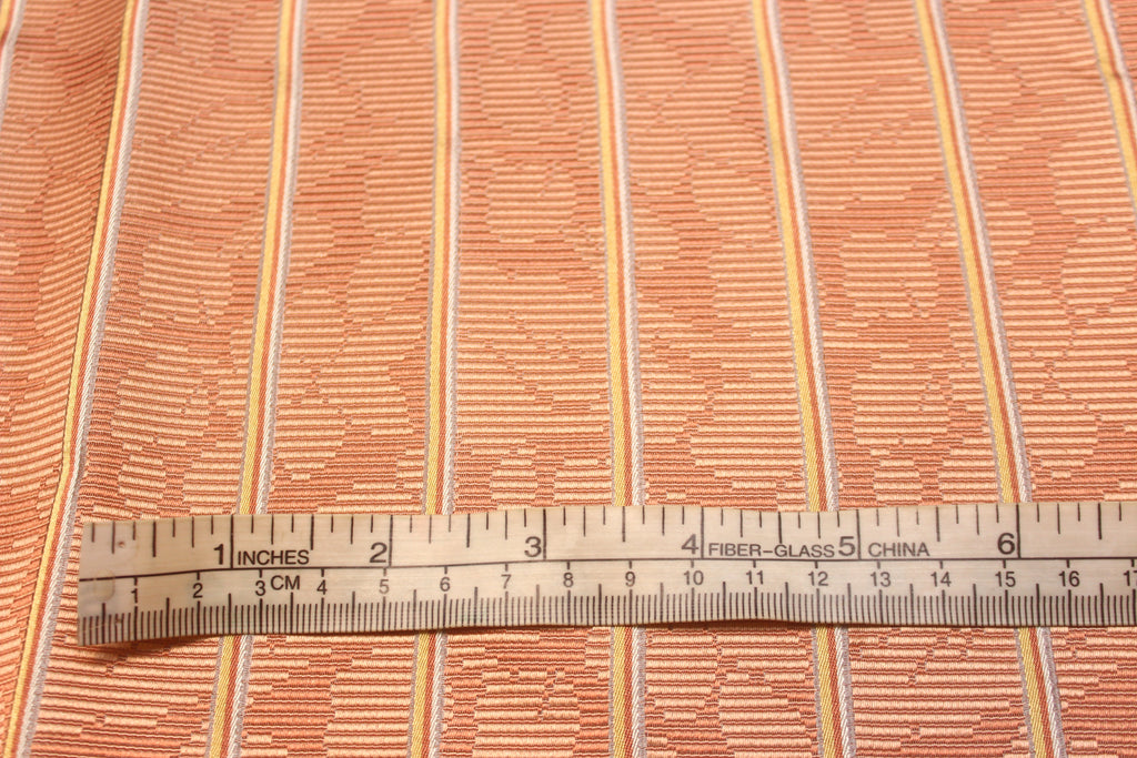Orange Stripe Silk Fabric