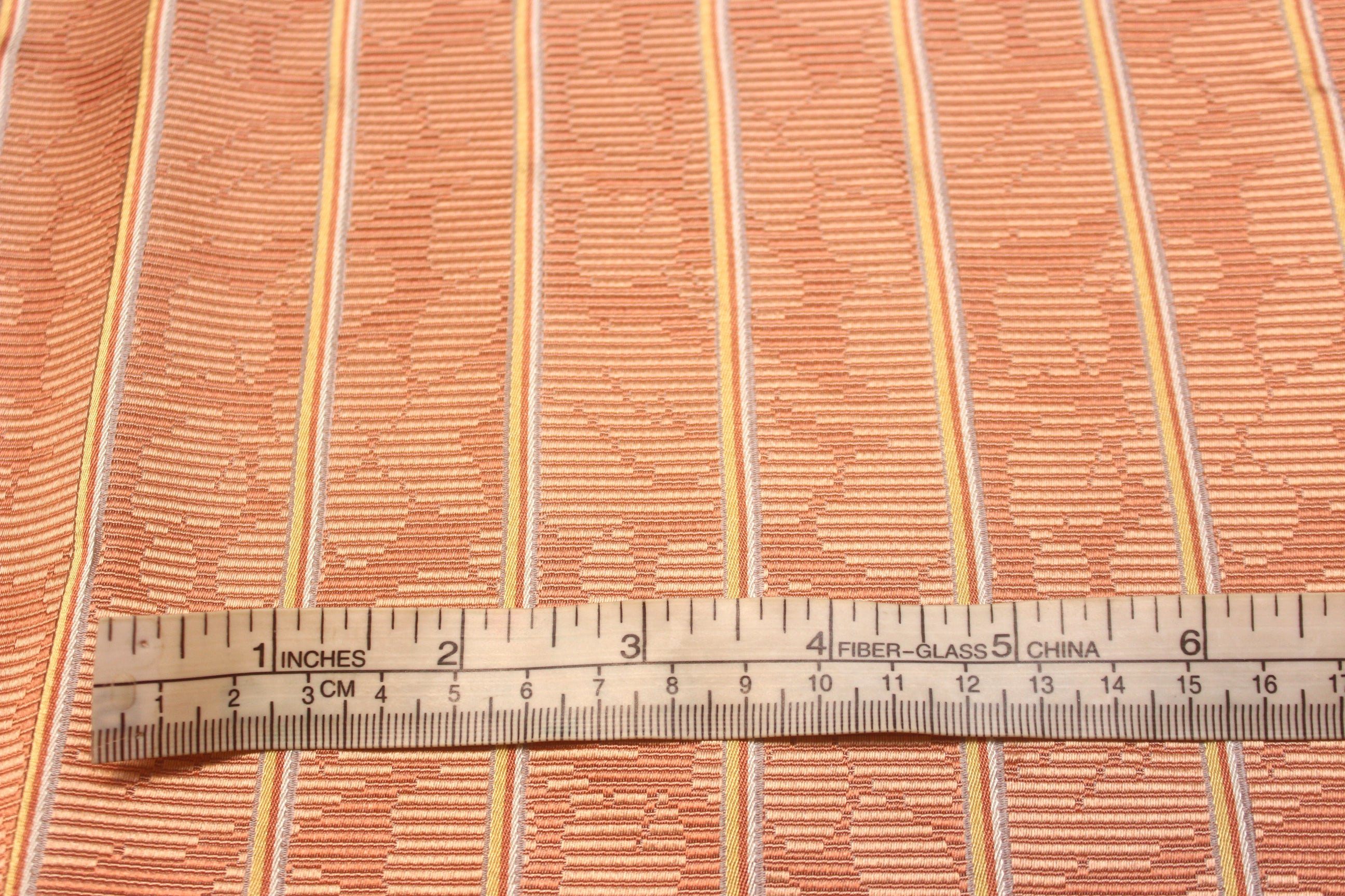 Orange Stripe Silk Fabric