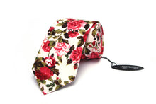 Load image into Gallery viewer, Red Pink Floral Necktie
