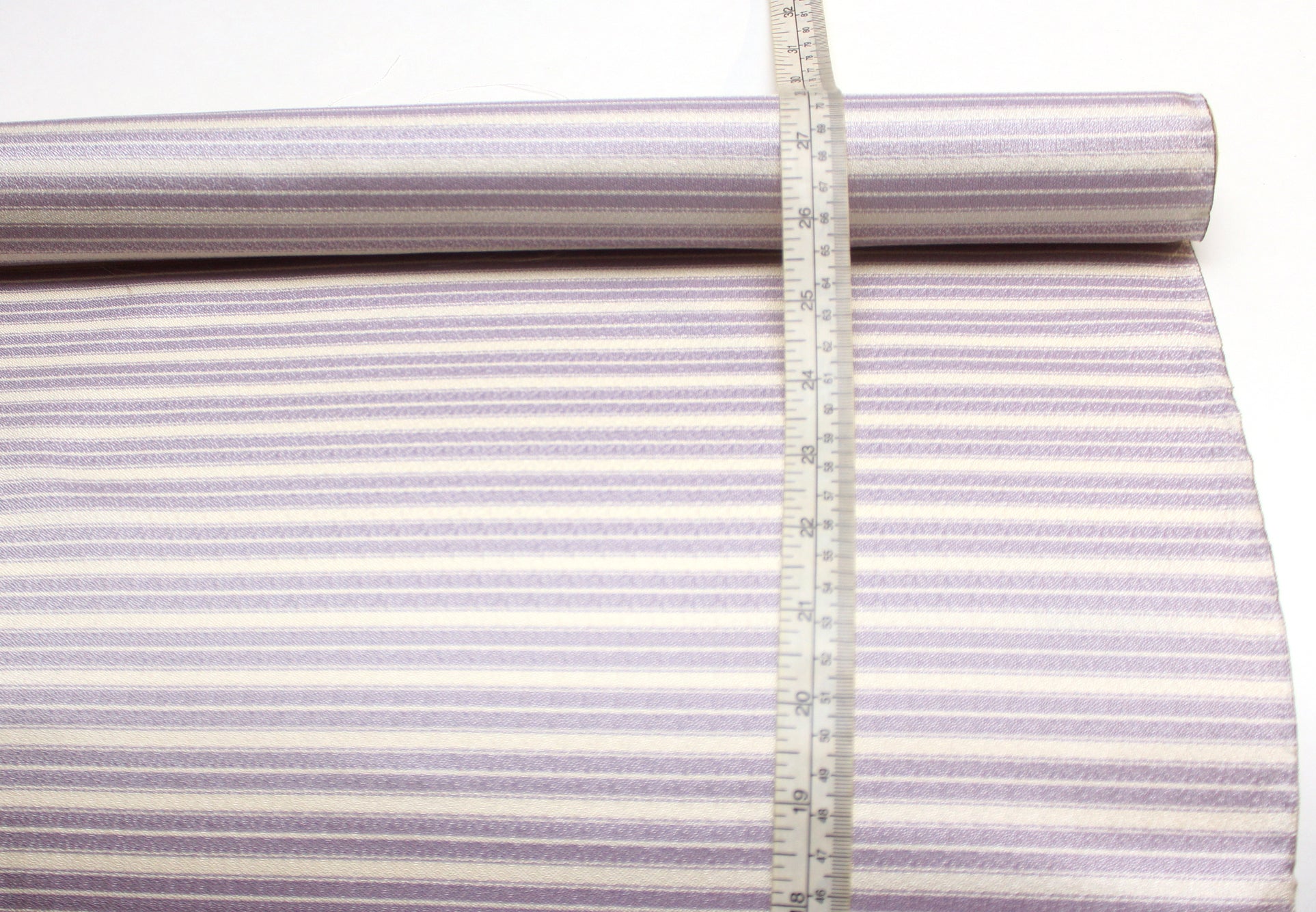 Lavender Beige Stripe Silk Fabric