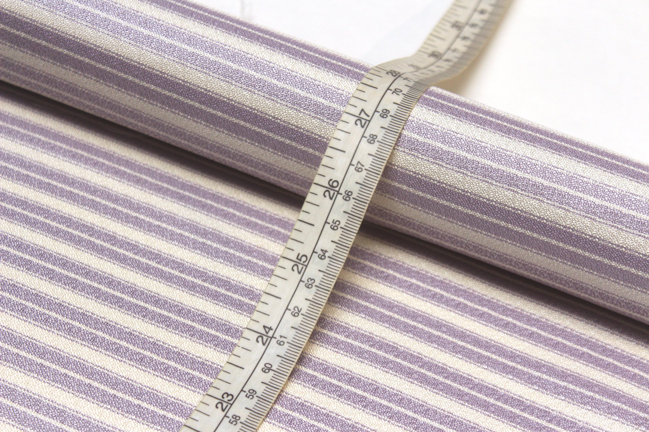 Lavender Beige Stripe Silk Fabric