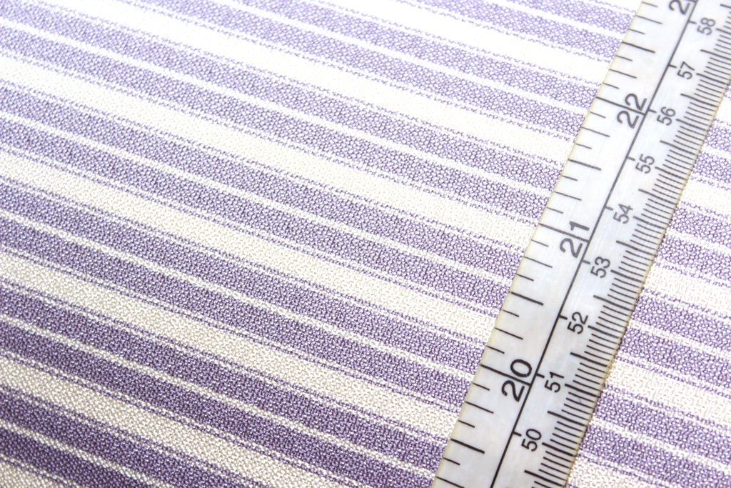 Lavender Beige Stripe Silk Fabric