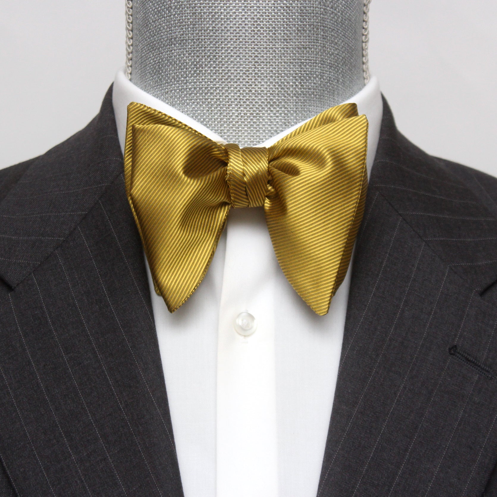 Men's Gold Large Silk Bow Tie