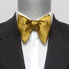 Load image into Gallery viewer, Men&#39;s Gold Large Silk Bow Tie
