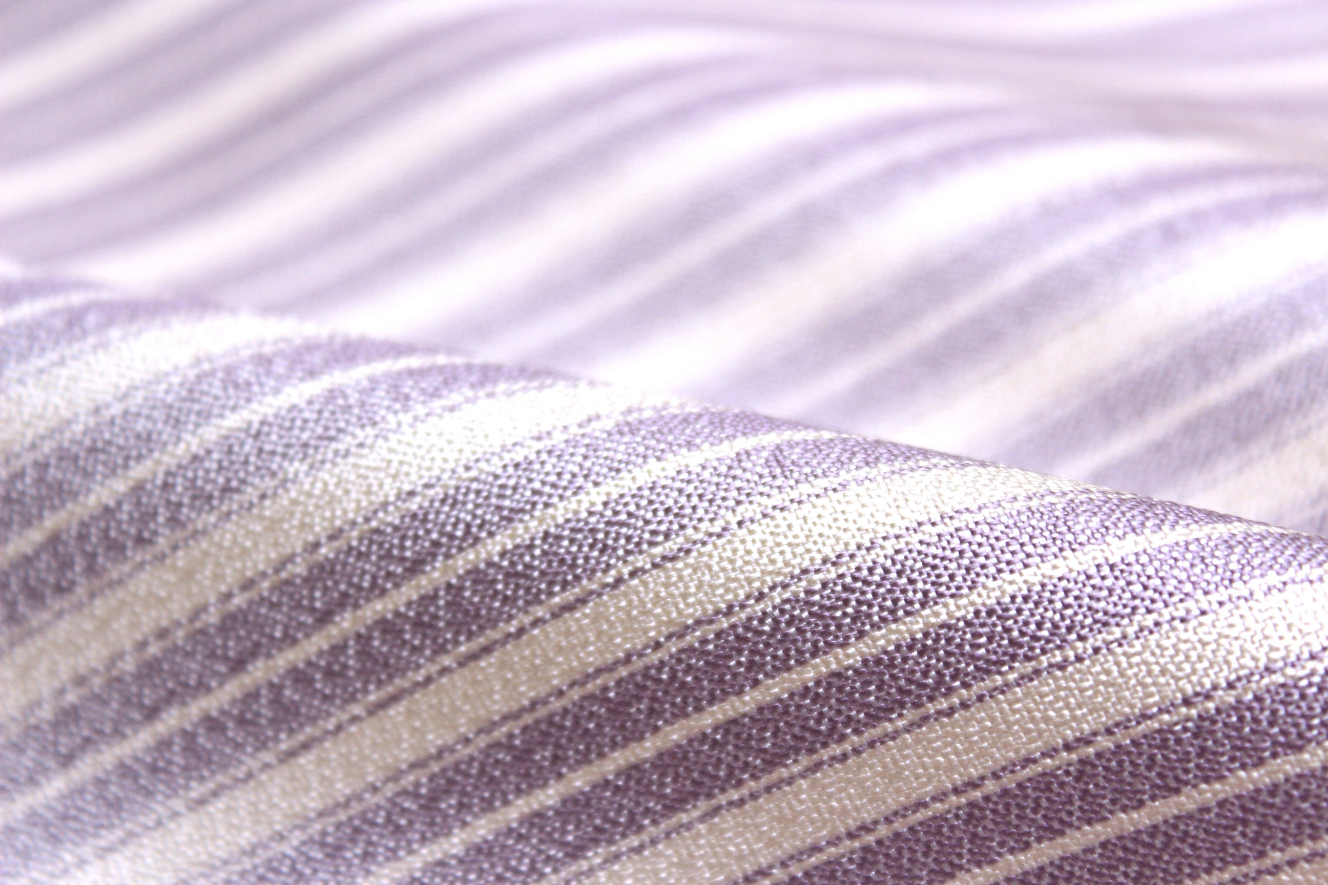 Lavender Beige Stripe Silk Fabric