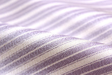 Load image into Gallery viewer, Lavender Beige Stripe Silk Fabric
