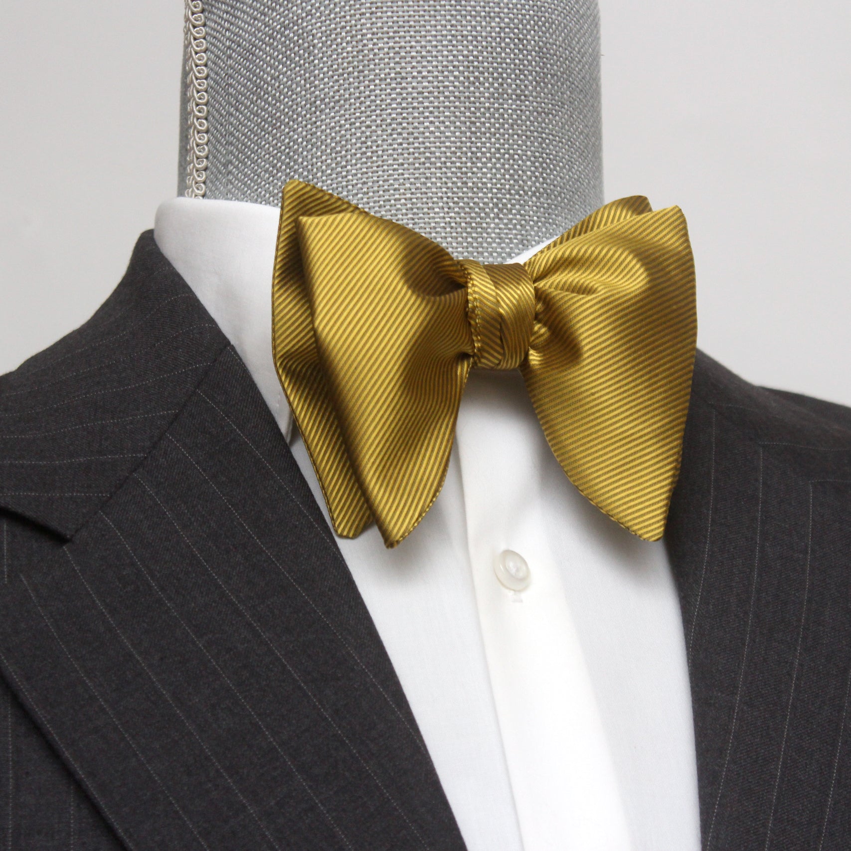 Men's Gold Large Silk Bow Tie