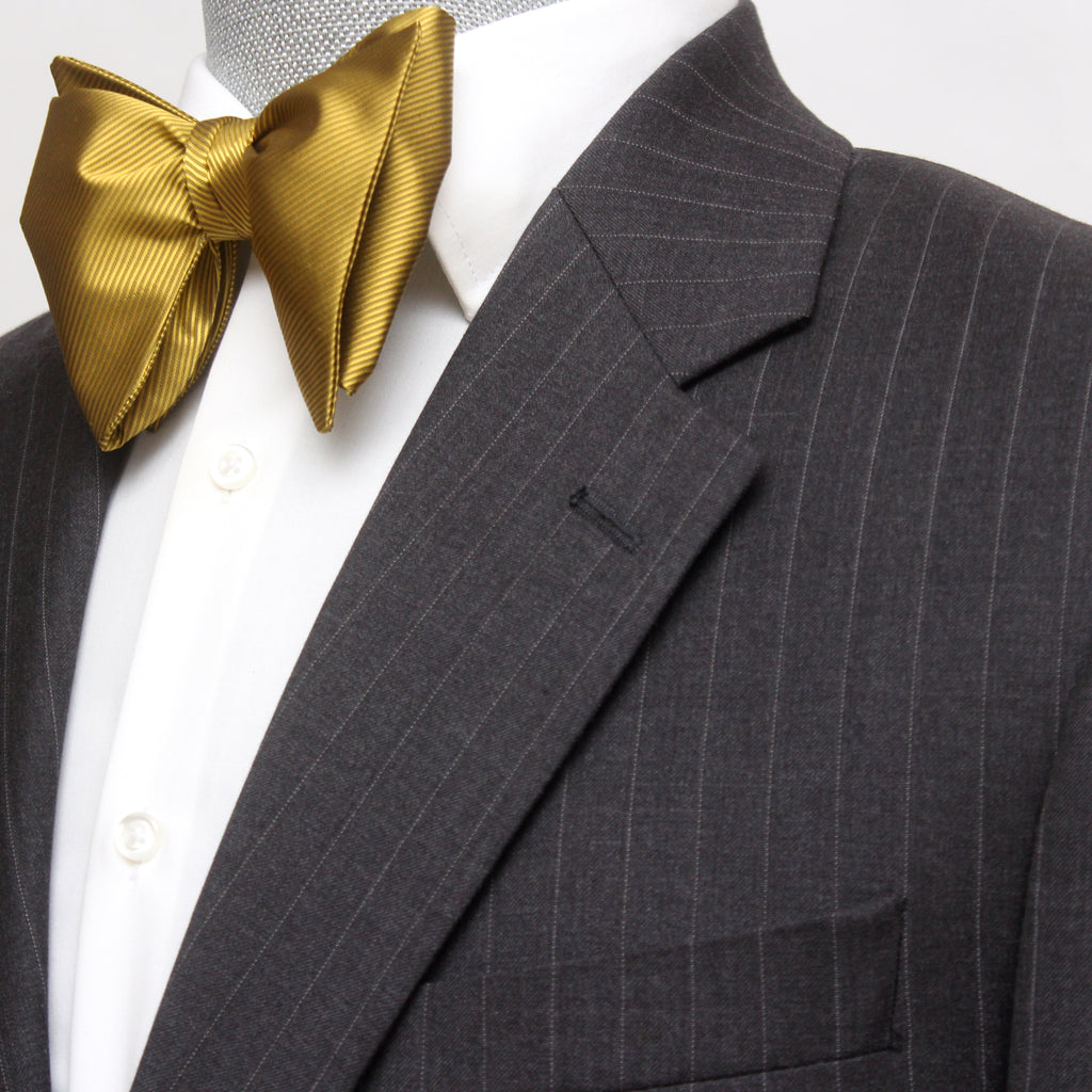 Men's Gold Large Silk Bow Tie
