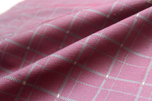 Load image into Gallery viewer, Dusty Pink Blue Plaid Silk Fabric
