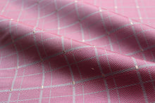 Load image into Gallery viewer, Dusty Pink Blue Plaid Silk Fabric
