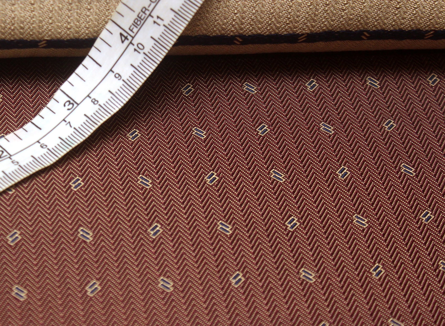 Brown Ornament Silk Fabric
