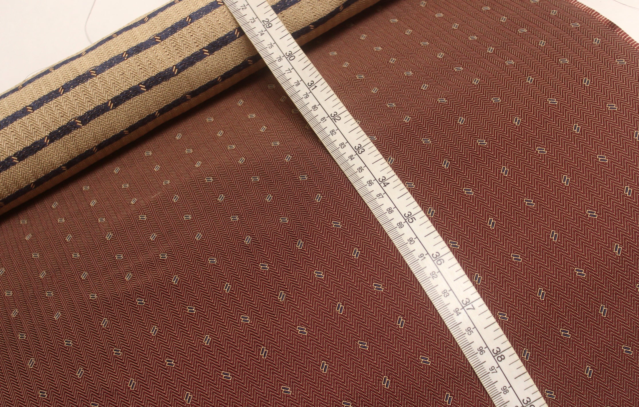 Brown Ornament Silk Fabric