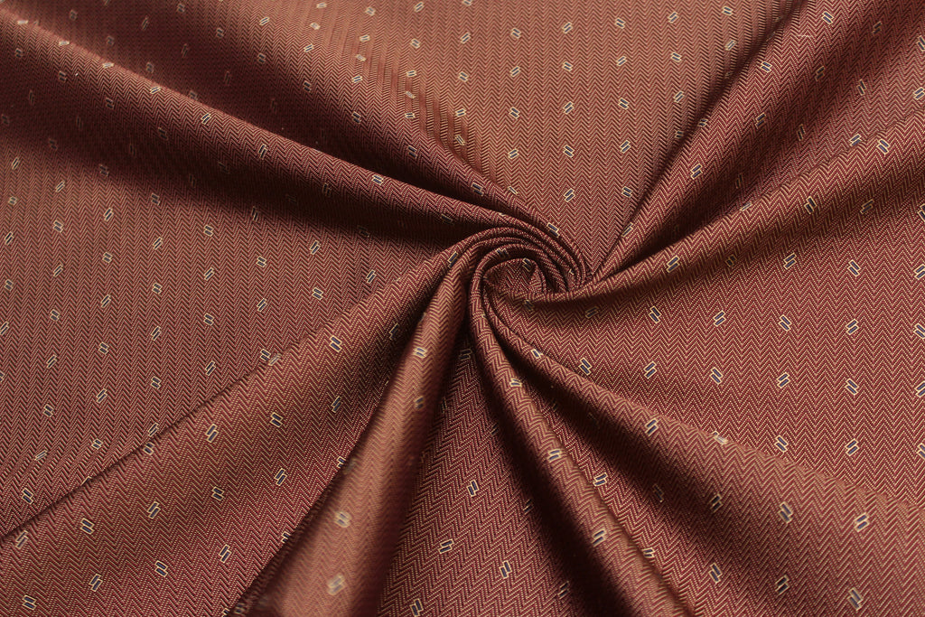 Brown Ornament Silk Fabric