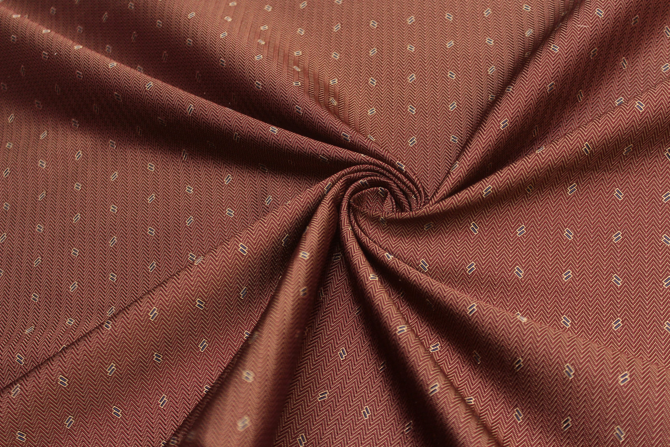 Brown Ornament Silk Fabric